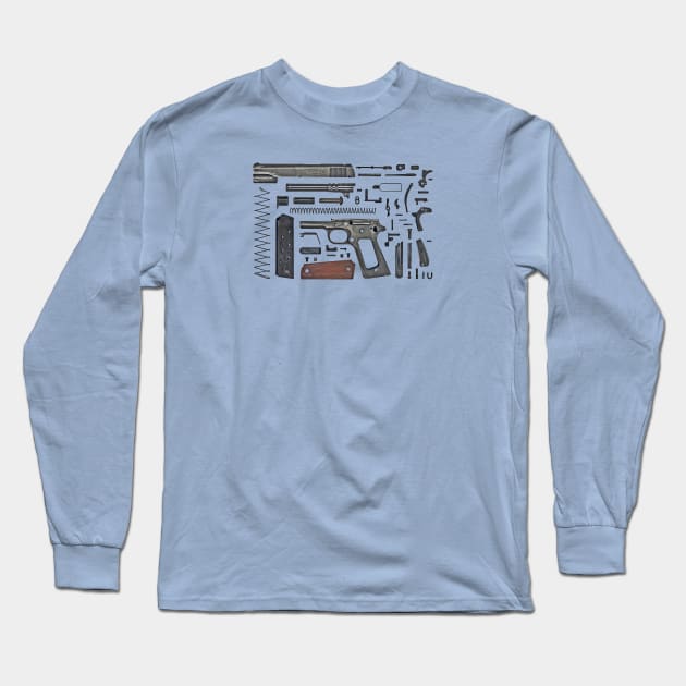 1911 Handgun Disassembly Long Sleeve T-Shirt by NeilGlover